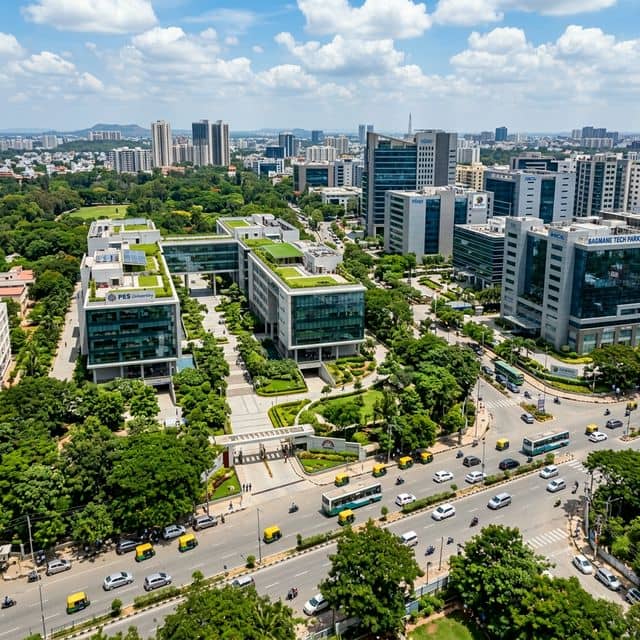 Aerial view of top schools in Bangalore - 2 ranked city