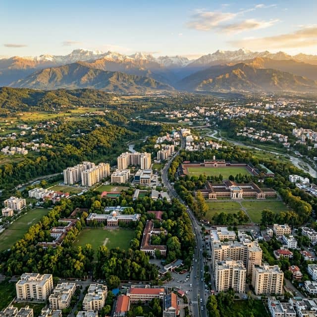 Aerial view of top schools in Dehradun - 1 ranked city