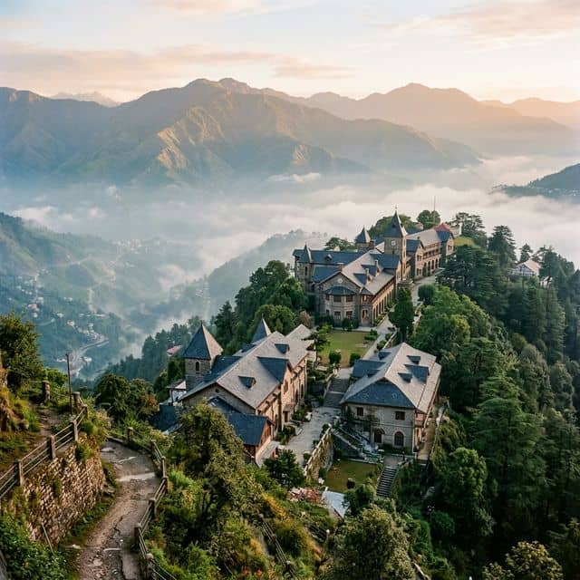 Aerial view of top schools in Mussoorie - 3 ranked city